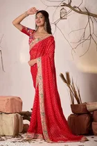Bandhani Printed Saree for Women 