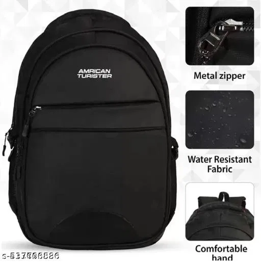 Polyester Backpack for Men & Women, Black