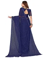 Net Solid Saree for Women 