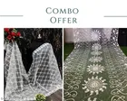 Botanical Aari Work Chikankari Banarasi Net Dupatta for Women, Pack of 2 