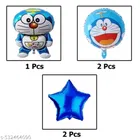 Doremon Theme 6th Happy Birthday Decoration Items For Girls, Multicolor, Pack of 112