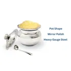 Stainless Steel Ghee Pot with Lid & Serving Spoon 