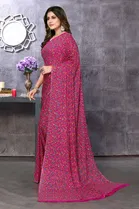 Georgette Printed Saree for Women 