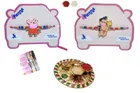 Alloy 2 Pcs Rakhi with 4.5 Inch Plate & Roli Chawal 