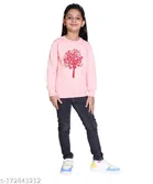 Woolen Printed Sweatshirt for Girls 