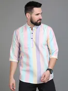 Cotton Blend Printed Kurta for Men 