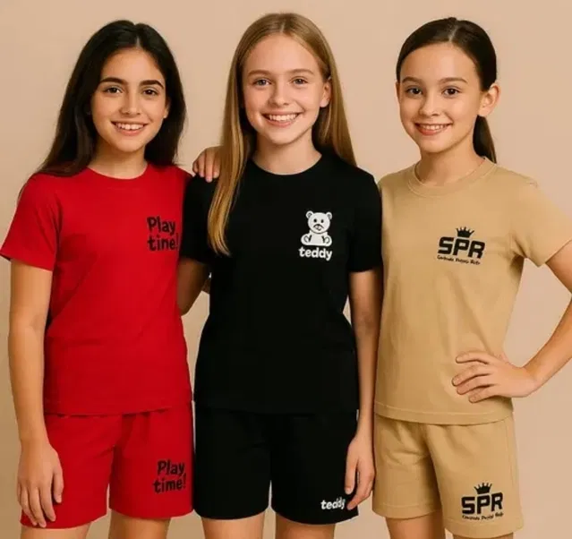 Cotton Clothing Set for Girls, Multicolour, Pack of 3 (8-10 Years)