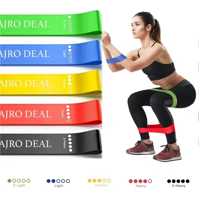 AJRO DEALPREMIUM LOOP BAND -Multicolour Thera Bands for Men & Women. Resistance Band (Pack of 5)