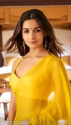 Plain Pure Georgette Alia Bhatt Saree for Women 