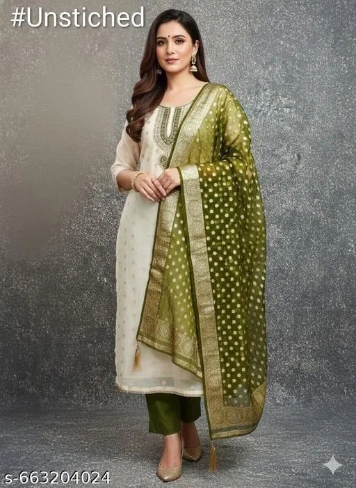 Unstitched Suits (Multicolor, 5.85 meter (S)) (Multicolor, 6.45 meter for Women (XL)