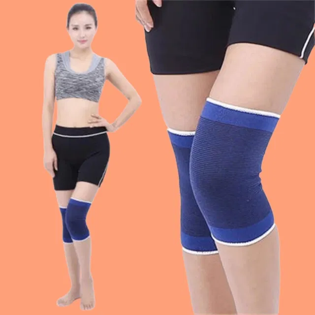 Polyester Solid Knee Sleeves for Women (Blue, Set of 1)