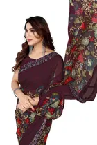 Georgette Printed Saree for Women 