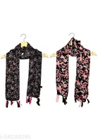 Chiffon Scarves for Women, Multicolor, Pack of 2
