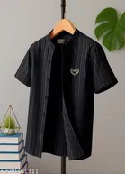 Self Design Cotton Blend Short Sleeve Polo for Boys 