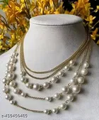 Glass Pearl with golden chain necklace & pearl choker/deepika padukone pearl necklace set/trend pearl set