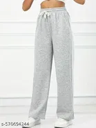 Cotton Blend Solid Trousers for Men, Grey 