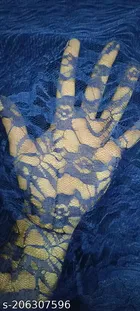 Net Solid Saree for Women, Navy 