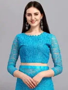 Net Solid Saree for Women 