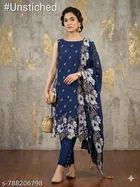 Punjabi/All Over Suits Embroidered Floral Semi-Stitched Suits 