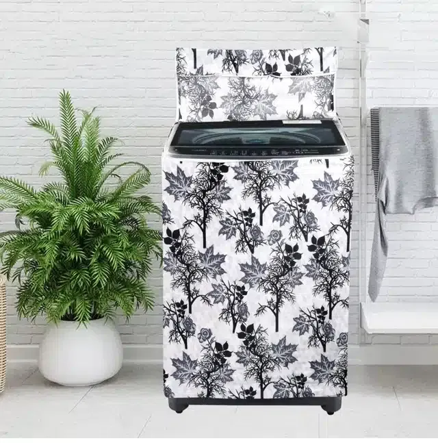 Knit Printed Top Load Washing Machine Cover (Multicolor)