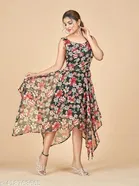 Solid Georgette Kurti for Women 