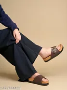 Shoetopia Flat Sandals Brown Size IND-4