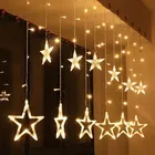 Stars LED Curtain String Lights for Festive Decoration (Multicolor, Set of 1)