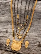 Combo of 4 Pcs Mangalsutras with Earrings Set for Women 