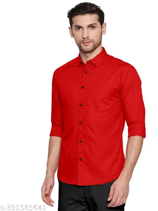 Spread Collar Kurta for Men (Red, XL)