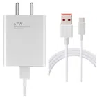 Fast Charging Type C Charger for Xiaomi Redmi Note 12 Pro (white, 67 W)