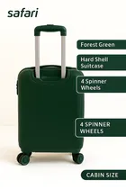 Safari Carter Cabin Size Trolley Bag Hard Shell Spinner Luggage, 55 cm, Dusk Green 