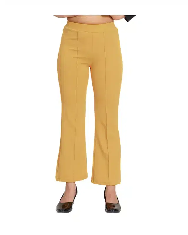 Polyester Solid Trouser for Women (Beige, 28)