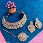 Rose Gold Plated Rainbow Kundan Diamond Chocker Set for Women 