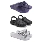 Combo of Sliders with Clogs & Slipper for Men (Multicolor, 6) (Set of 3)