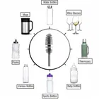 Stainless Steel Water Bottle 900 ml with Bottle Cleaning Brush Set of 1