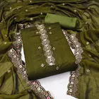 Vichitra Silk Unstitched Dress Material for Women 