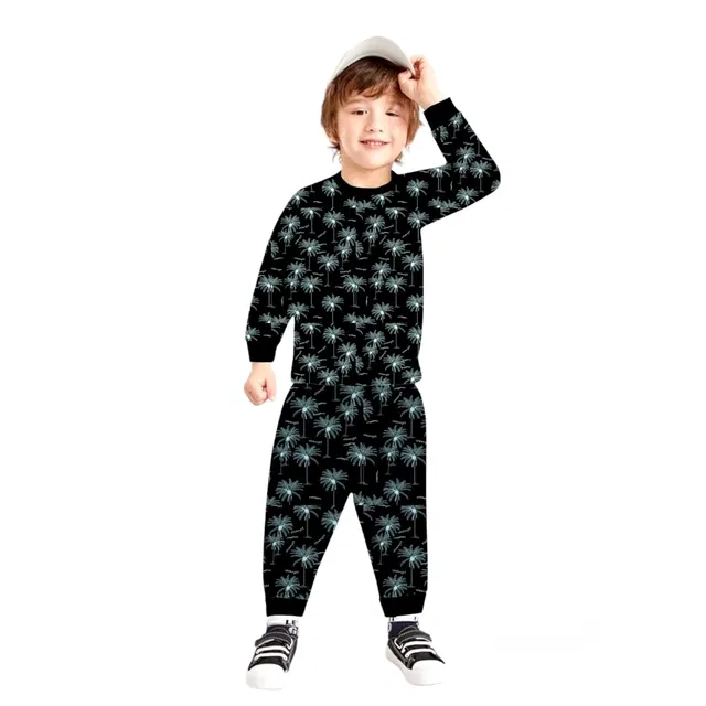 Cotton Printed Nightsuit for Kids (Black, 2-3 Years)