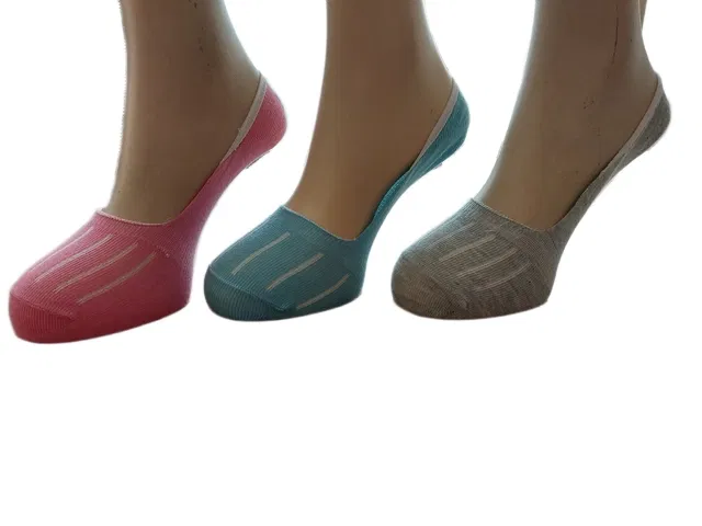 Cotton Striped Socks for Women (Multicolor, Pack of 3)