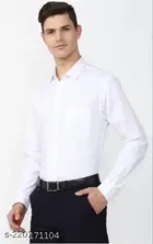 Cotton Blend Solid Full Sleeves Shirt for Men 