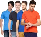 Polo Solid Cotton Blend T-shirts for Men, Pack of 4 
