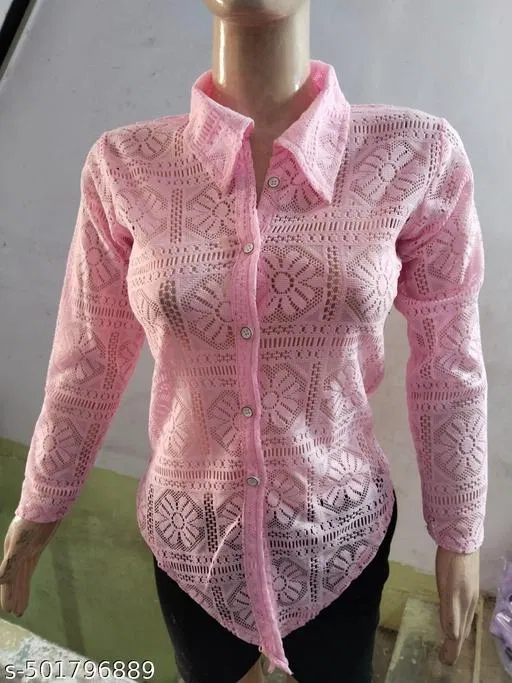 Daily Wear Top & Bottom Sets for Women (Pink, L)