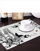 Grover Table Placemats for Kitchen/Dining Table Pack of 6 White Butterfly