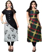 AK Fashion Mall Women Crepe Kurti 