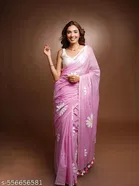 Lien Printed Saree for Women, Pink 