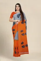 SVB जॉर्जेट साड़ी विद ब्लाउज फॉर विमेंस 