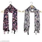 Chiffon Scarves for Women, Multicolor, Pack of 2