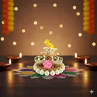 Metal Decoretive Pooja Thali, Multicolour Pack of 1