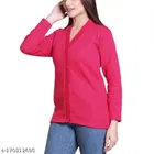 Woolen Solid Full Sleeves Cardigan for Women 