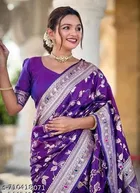 Banarasi Woven Design forals with Lace Border 