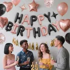 1st Happy Birthday Balloon Decoration Kit ,Rose Gold & Black ,Set Of 1